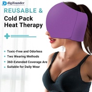 DIGIFOUNDER Gel Ice Headache Migraine Relief Hat Cold Compress Therapy Cap Ice Head Wrap with Eye E8