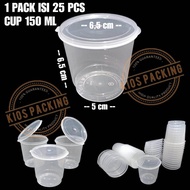 Thinwall Cup Merpati Puding 150ml Isi 25pcs / Cup Saos 150ml / Cup Sambel 150ml / Kotak Bulat Plastik 150ml Isi 25pcs