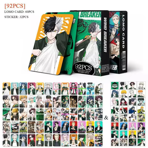 92Pcs/Set Anime Wind Breaker Laser Lomo Card - Haruka Sakura, Hayato Suou Holographic Photo Cards wi
