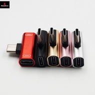 Dual USB Type C Headphone Aux Adapter Splitter Audio Charging Connector