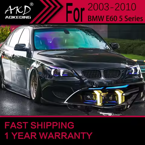 Car Lights for BMW E60 5 Series LED Headlight 2003-2010 520I 523I 530I Head Lamp Drl Projector Lens