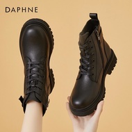 K-J Daphne Dr. Martens Boots Women's Cowhide Knight Boots Thick Bottom Spring and Autumn All-Match Single Boots Skinny B