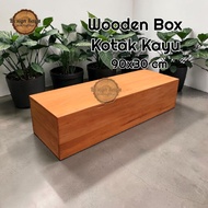 Wooden box 90x30 cm wooden crate lid wooden crate storage box