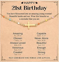 Happy 12th 13th 16th Birthday Gifts for Girls Cross Bracelet 12/13/16 Year Old Girl Birthday Gifts I