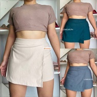 Overlap Semi Maong Skort Woven Fabric Palda Short One Size Fit Medium-Large | Nina