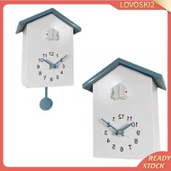 [Lovoski2] Cuckoo Wall Clock, Birdhouse Minimalist Modern Clock Pendulum, Wall Mounted or