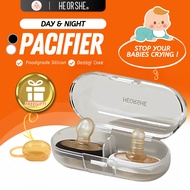 He Or She Day & Night Pacifier NewBorn Silicone Soother Pacifier Chain Puting Baby chain clip Cutie 