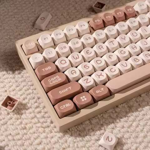 Coffee Brown PBT Keycaps 130 Keys MOA Double Shot Customized Keycaps For Cherry MX Switch Gamer Mech