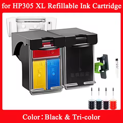 For HP305XL Cartridge Refillable Ink Cartridge Compatible 305 ​For HP DeskJet Plus Series 4100 4110 
