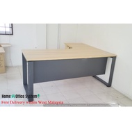 L Shape Office Table With 2D1F Pedestal + Square Metal Leg  (5 X 5 and 6 X 5 Feet) - Home And Office