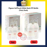 Original Pigeon Wide Neck Softouch PP Twin Pack Nursing Bottle 160ml / 240ml (5oz / 8oz)