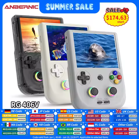 Anbernic RG 406V Handheld Game Console 4" IPS Multi-touch Screen Android13 RG406V Retro Video Games 
