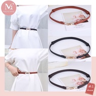 Elastic Thin Leather Belt for Women Adjustable Waist Belt for Dress Coat