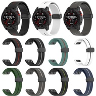 Suitable for Garmin fenix7 7s 7x pro Watch Strap 6x 5 Stripes Quick Release Magnetic Folding Buckle Silicone Wristband