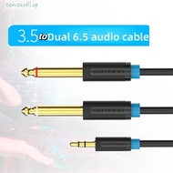 ZENZEST​ 3.5mm To Dual 6.5mm Audio Cable, Y Splitte 2 in 1 3.5mm To 6.5mm Audio Splitter Cable, Conv