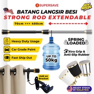 SUPERSAVE Tension Curtain Rod Spring Curtain Rod Adjustable Tension Rod ​for Windows Non Slip Curtai