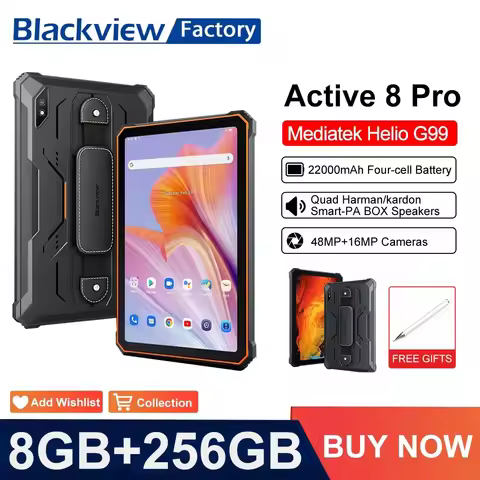 Global Version Blackview Active 8 Pro Rugged Tablet 10.36" Display Helio G99 16GB+256GB 22000mAh 48M