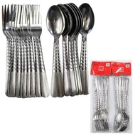 😻 1 Dozen Stainless Steel Spoon and Fork Cutleries 12pcs Cutlery Kutsara Tinidor