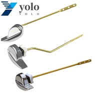 YOLO Toilet Tank Flush Lever, 3 Hanging Hole Copper Lever Toilet Handle Replacement Parts, Upgraded Universal Steady Chrome Finish Side Mount Toilet Flush Handle Water Tank