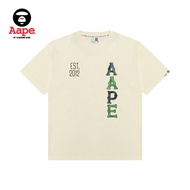Aape Flagship Store Men's Spring Summer Ape-Man Campus Letter Print Casual Trendy Short-Sleeved T-Sh