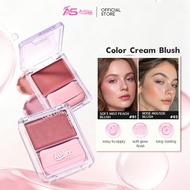 Ashley Shine Highly Pigmented Blush Cream Natural Long-Lasting Waterproof with Puff AS9100 Cream Blu