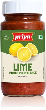 PRIYA EXTRA HOT LIME (IN LIME JUICE) PICKLE WITH GARLIC 300 GM--Expiry Date Aug 2025