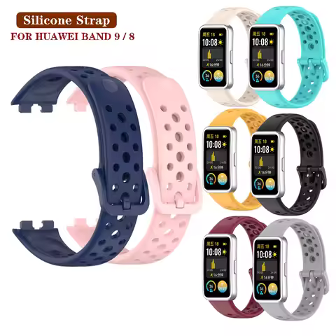 For Huawei Band 10 / 9 Strap Breathable Soft Silicone Watchband For Huawei Band 8 Bracelet
