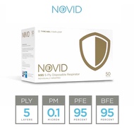 1Pcs Novid N95 5-Ply Disposable Respirator Individually Pack Face Mask Wrapped Novid Mask Topeng Muk