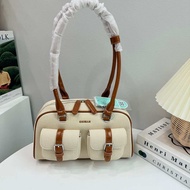 กระเป๋าสะพาย cicelle old money หูยาว ผ้าแคนวาสตัดขอบหนัง สไตล์ modern