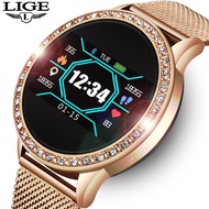 LIGE Fashion Woman Watch Sports Fitness Tracker for Android ios Heart Rate Sphygmomanometer Pedometer Waterproof Watch W