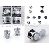 [12pair]Magnetic Zircon Diamond Earring No Piercing Clip on Ear Stud Unisex Magnet Ear Stud Earring