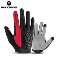 ✐✒◎ ROCKBROS Full Finger Bicycle Gloves Breathable Shockproof Screen Touch Bike Long Gloves Spring Summer MTB Road Cycling Gloves