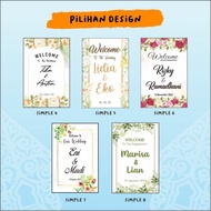 Papan Nama Welcome Sign Background Gift Hadiah Foto Gate Standing Backdrop Digital Printing Wedding 