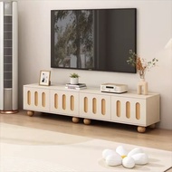 [Sg Sellers] Cream Style TV Cabinet Modern Minimalist Living Room Home Small Apartment Table 2023 New Internet Celebrity Floor TV Stand