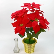 Artificial Flowers/Silk Flowers Artificial Flowers Christmas Flowers/Celebration One Product Red/One Piece Red Potted Plants/Engineering Flowers/