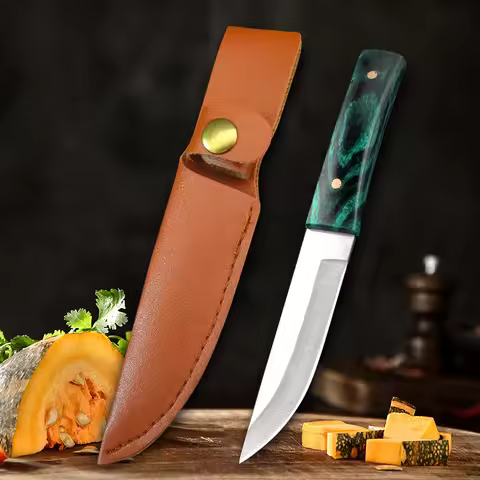 Stainless Steel Slicing Knife 5Cr15 Forged Chef Butcher Meat Cleaver Fruit Knife ABS Handle Kitchen 