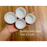 Set of 10 mini plain white ceramic cups, 5cm high, 2.5cm high - dipping sauce cups, flan cups, jelly