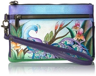Anna by Anuschka Hand-Painted Genuine Leather Wristlet Organizer Wallet