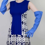 Wedding Photography Long 50 Leather Gloves Royal Blue Over Elbow PU Leather Dark Blue Azure Sky Blue