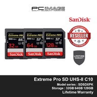 SanDisk Extreme Pro SD Memory Card 300MB/s Class 10 U3 4K Ultra HD SDXC UHS-II Card (32GB/64GB/128GB