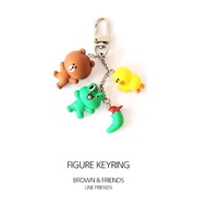 LINE FRIENDS Brown & Friends Figure Keyring | Authentic 3D Character Keychain
