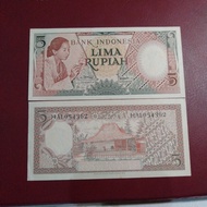Uang Kuno 5 Rupiah 1958 Membatik UNC