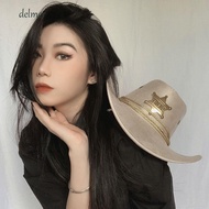 DELMER Western Cowboy Hats Outdoor Visor Caps Elegant Knight Hats Climbing Hats Cycling Caps Men Buc