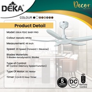 DEKA Fan DEKA F5DC BABY PRO 46 Inch 5 Blades 20 Speed Forward + Reverse DC Motor Remote Control Ceil