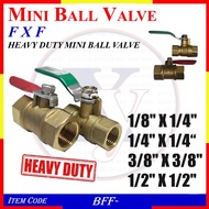 (2pcs) HEAVY DUTY MINI BALL VALVE - BFF-12FF, 22FF, 33FF, 44FF (1/8" / 1/4" / 3/8" / 1/2")