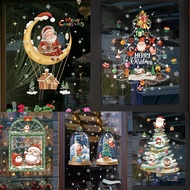 Christmas Decoration Stickers Shop Storefront Glass Door Decoration Static Stickers Company School E