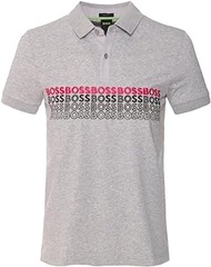 Men's Pavel Light Gray Pique Logo Short Sleeve Polo T-Shirt