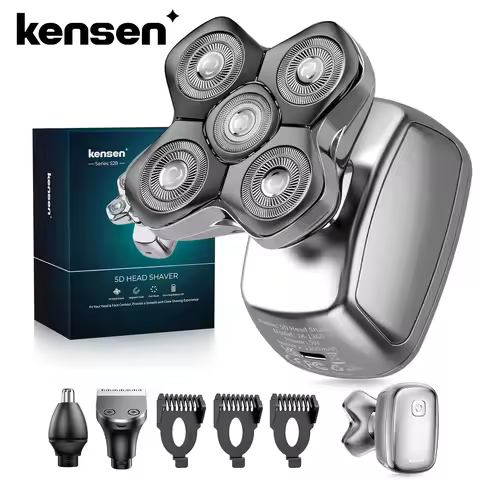 Kensen S28 Head Shaver for Men Electric Beard Trimmer 5D Floating Head Razor Nose Hair Trimmer Men's