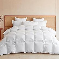 Goose Feather Down Fiber Comforter Queen Size, All Season Duvet Insert, 750+FP Hotel Bed Comforter, 