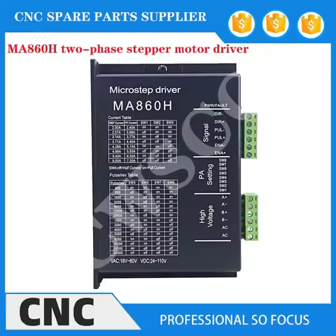 NEMA34 two-phase stepper motor driver MA860H pulse signal compatible with 3.3V/5V/24V 400-51200 subd